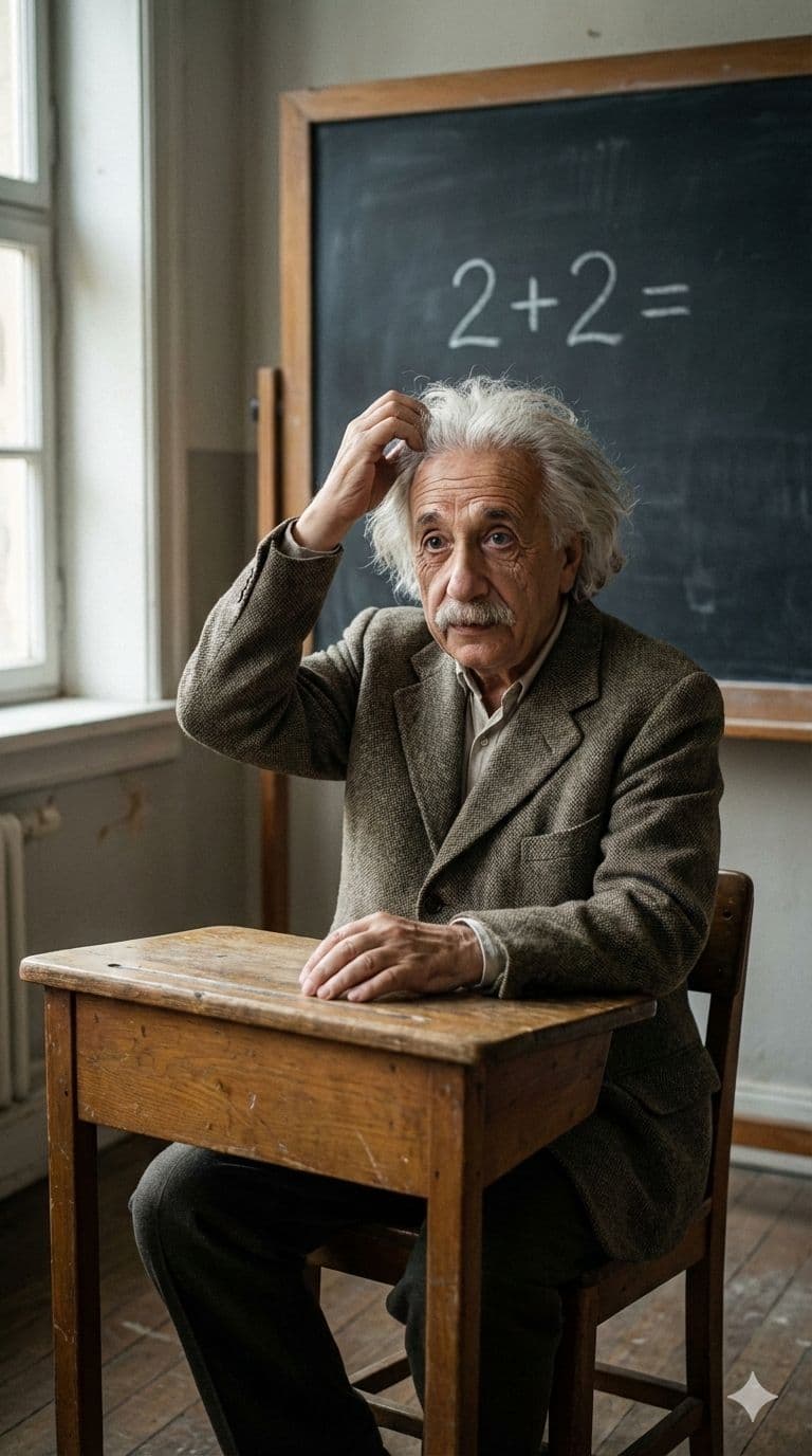 Einstein saying "Math? I just guess."